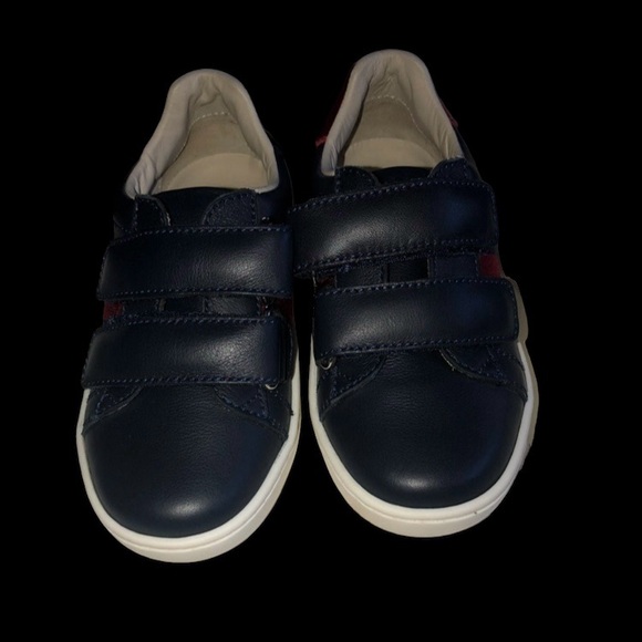 GUCCI ACE LEATHER NAVY BLUE SNEAKER TODDLER SIZE 23 (US SZ 7) UNISEX w POUCH - Picture 6 of 15